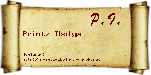 Printz Ibolya névjegykártya